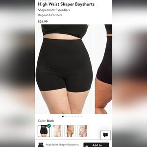 Shapermint Essentials All Day Every Day High Waisted Shaper Boyshort Sz L